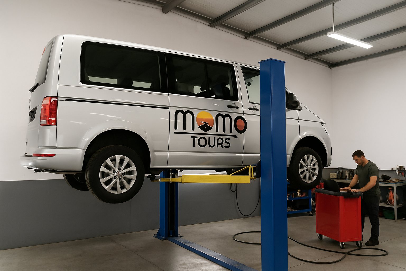 Modern tourist van in Morocco