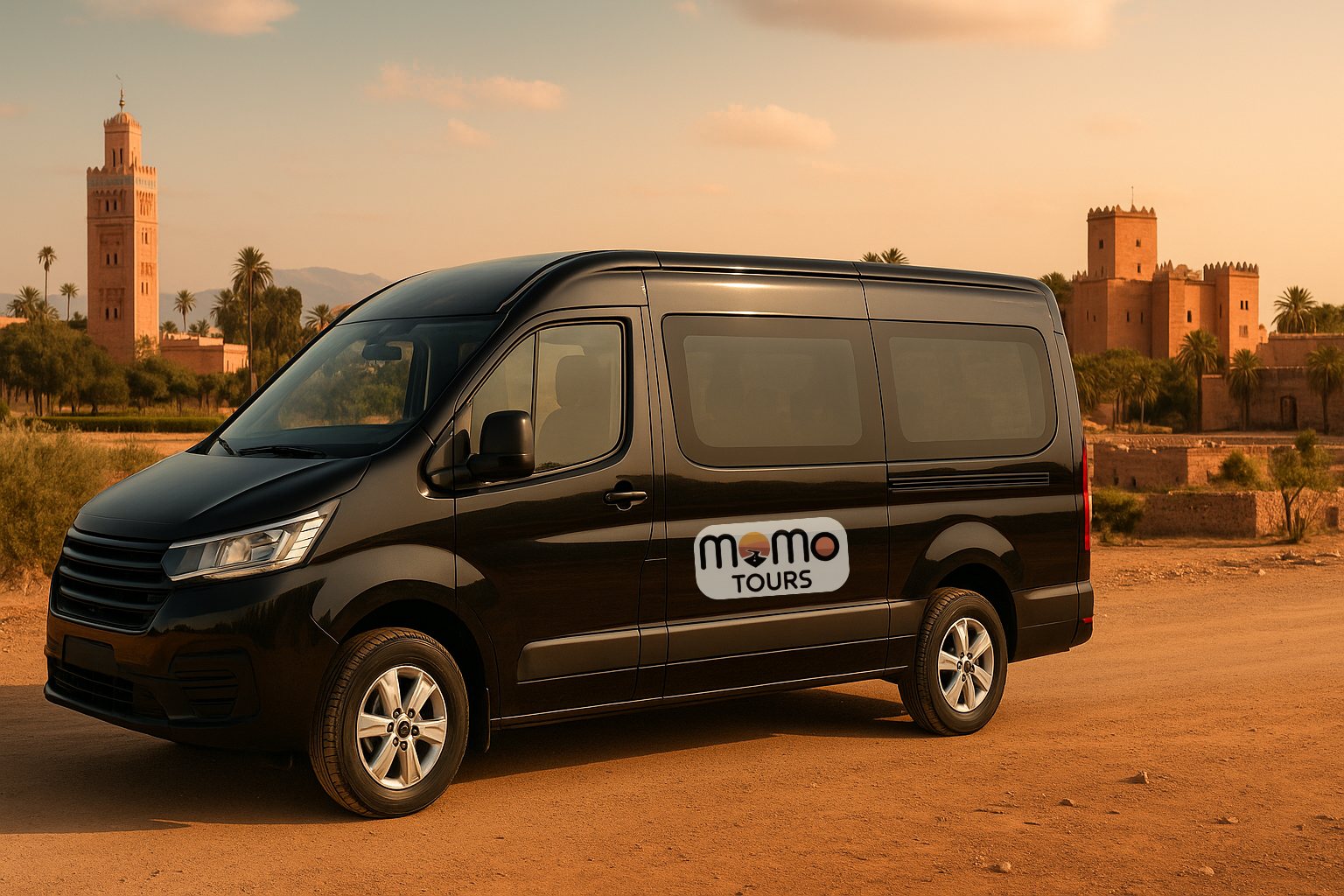 Momo Tours luxury van for airport transfers in Morocco